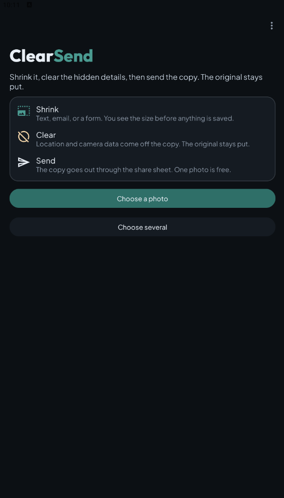 ClearSend screenshot